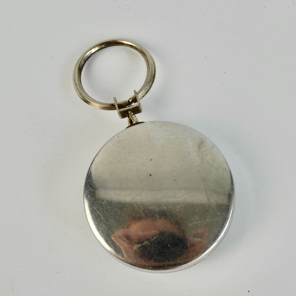 Vintage Retractable Silver Chrome Key Holder Chain